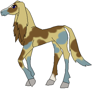 Name: Skylar, Opha's Name: Skylar, Gender: Female, Coat Type: Regular, Coat Color: Fawn, chocolate, light blue, Eye Color: Navy, Horn/Hoof Color: Silver, Markings: Pinto, blaze, and pastern